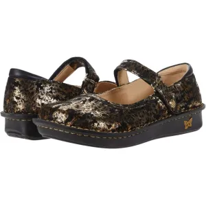 ALEGRIA 39 / 9 NEW Bella Mary Jane • Glammo Black   Gold Foil Leather Shoes