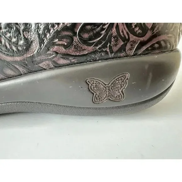 Alegria Mules Clogs Joleen Women 9.5 Tooled Leather Slipon Oxford Molasses Brown