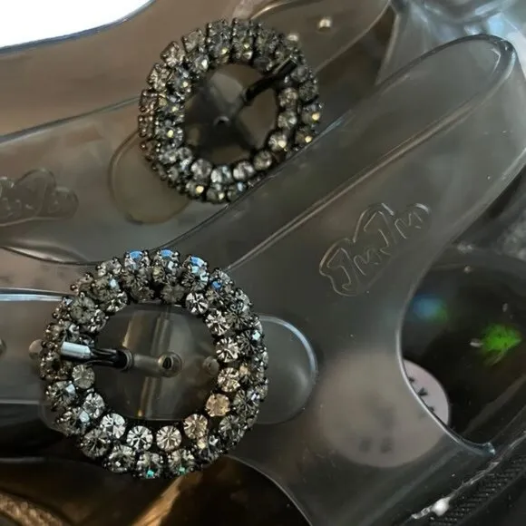 AlexaChung JuJu Jellies Smoke Gray Heeled Jelly Shoes UK 5 / US 7