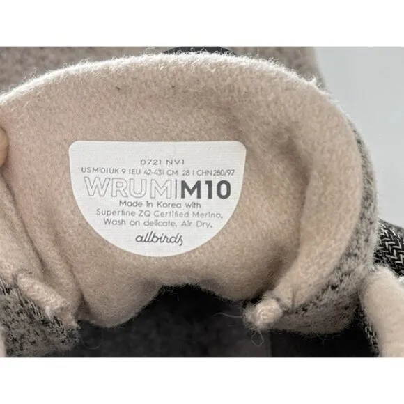 Allbirds Sneaker Shoes Men’s Beige Wool Runnerup Mizzle Savannah Night Size 10