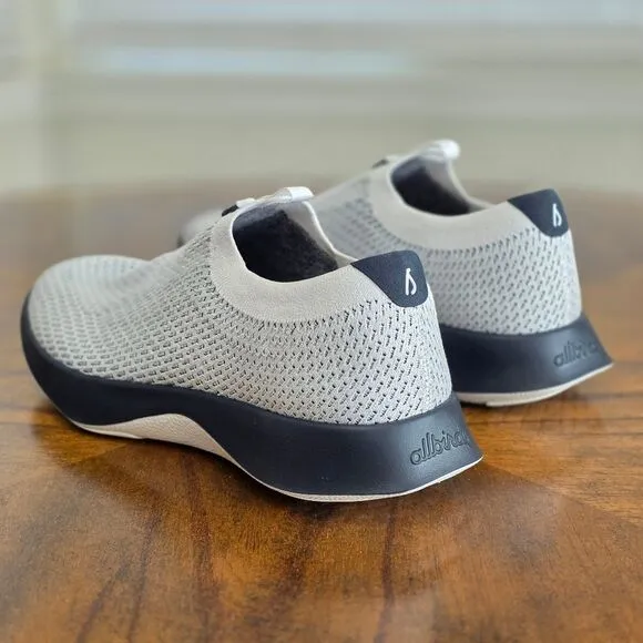Allbirds Tree Dasher Relay Slip-On Shoes Sneakers White Knit Black Men's 8 New