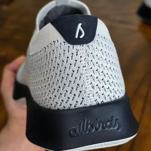 Allbirds Tree Dasher Relay Slip-On Shoes Sneakers White Knit Black Men's 8 New