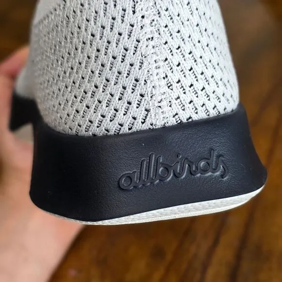 Allbirds Tree Dasher Relay Slip-On Shoes Sneakers White Knit Black Men's 8 New