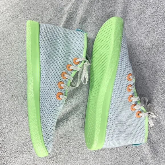 Allbirds Tree Toppers High Top Shoes Men's 8 Green Blue Athletic Minimalist Rare
