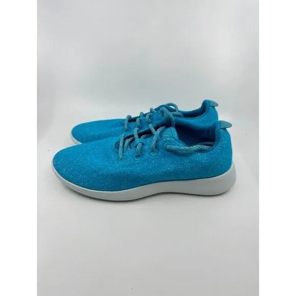Allbirds Wool Runners Thrive Teal 0422 NV1 Men Size 9 New blue white knit runner