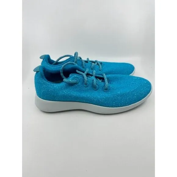 Allbirds Wool Runners Thrive Teal 0422 NV1 Men Size 9 New blue white knit runner