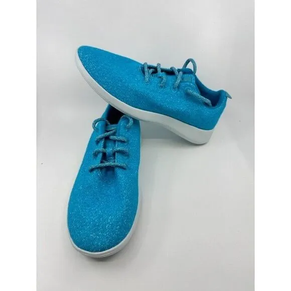 Allbirds Wool Runners Thrive Teal 0422 NV1 Men Size 9 New blue white knit runner