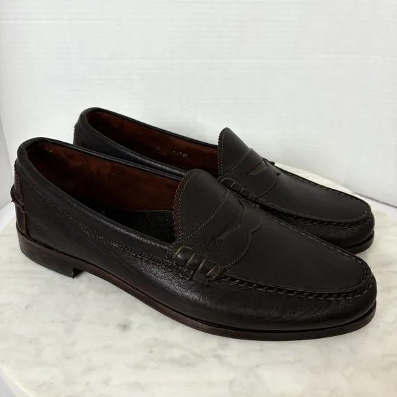 Allen Edmonds Kenwood Penny Loafers Leather Men 12 E Brown SlipOn Dress Shoes