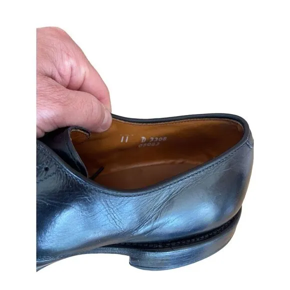 Allen Edmonds Mens Black Lace Up Cap Toe Leather Oxford Dress Shoes Size 11