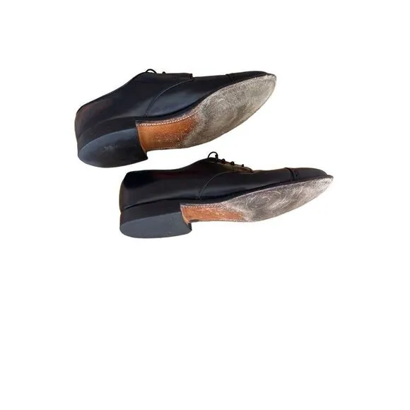 Allen Edmonds Mens Black Lace Up Cap Toe Leather Oxford Dress Shoes Size 11
