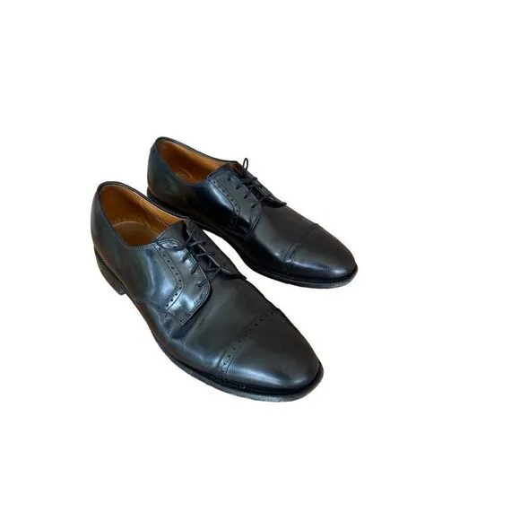 Allen Edmonds Mens Black Lace Up Cap Toe Leather Oxford Dress Shoes Size 11