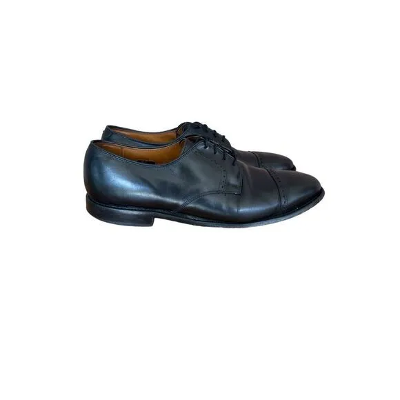 Allen Edmonds Mens Black Lace Up Cap Toe Leather Oxford Dress Shoes Size 11