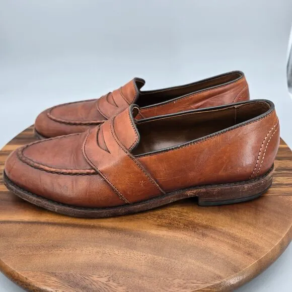 Allen Edmonds Randolph Penny Loafers Men's 9.5 D Brown Leather Dress Shoes