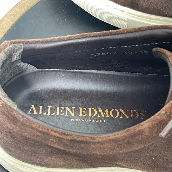 Allen Edmonds Shoes Men 12 D Canal Court Sneaker Brown Suede Casual Shoe Preppy