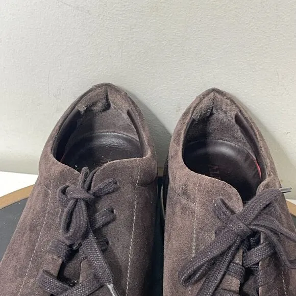 Allen Edmonds Shoes Men 12 D Canal Court Sneaker Dark Brown Suede Casual Preppy