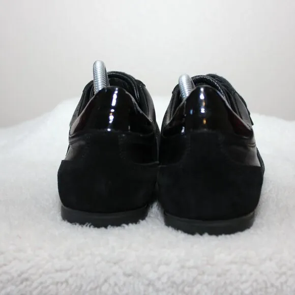 Allesandro Dell'Acqua Mens Black Leather Suede Low Trainers Shoes Size EU42