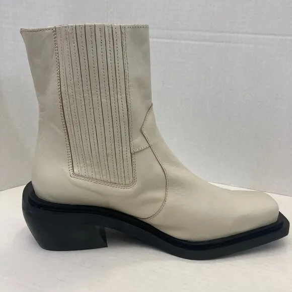 Alohas Ranch Chelsea Boots Womens EU 39 US 8.5 Cream White Western Shoes Leather