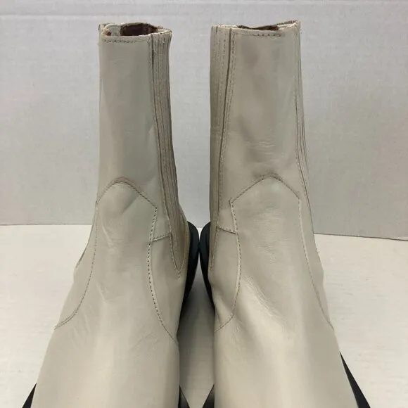 Alohas Ranch Chelsea Boots Womens EU 39 US 8.5 Cream White Western Shoes Leather