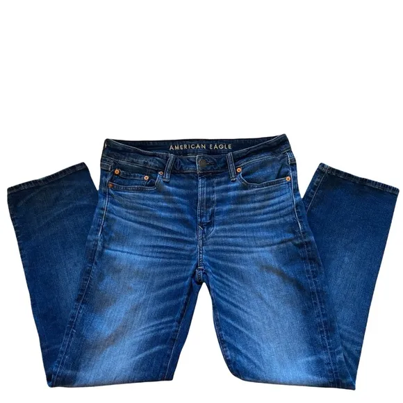 American Eagle Airflex  Original Straight Distress Wash Jeans Mens size 30 X 30