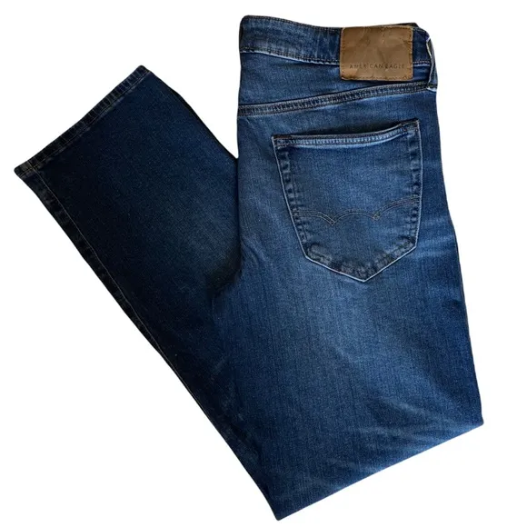 American Eagle Airflex  Original Straight Distress Wash Jeans Mens size 30 X 30