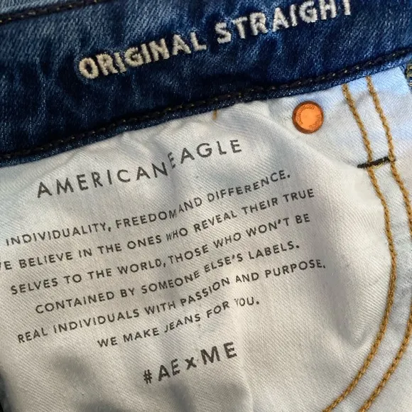 American Eagle Airflex  Original Straight Distress Wash Jeans Mens size 30 X 30