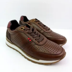 ANDREA MEN Flat Mens Size 6 Coffee Brown Leather Casual Sneaker Shoes 2998145