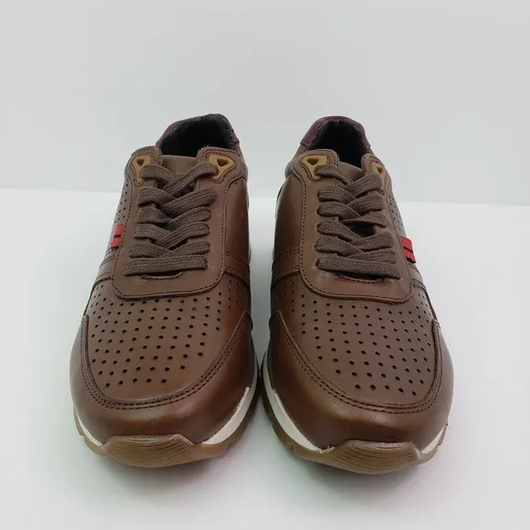 ANDREA MEN Flat Mens Size 6 Coffee Brown Leather Casual Sneaker Shoes 2998145