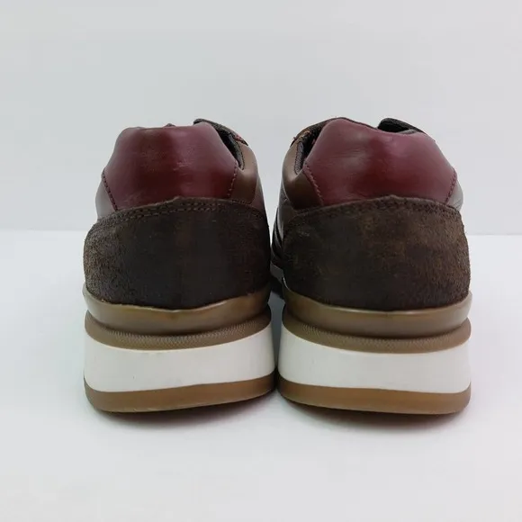 ANDREA MEN Flat Mens Size 6 Coffee Brown Leather Casual Sneaker Shoes 2998145