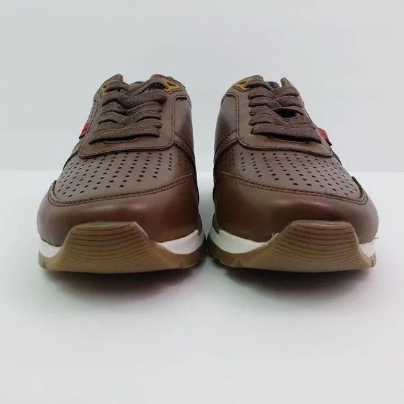 ANDREA MEN Flat Mens Size 6 Coffee Brown Leather Casual Sneaker Shoes 2998145