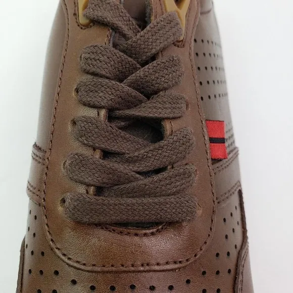 ANDREA MEN Flat Mens Size 6 Coffee Brown Leather Casual Sneaker Shoes 2998145