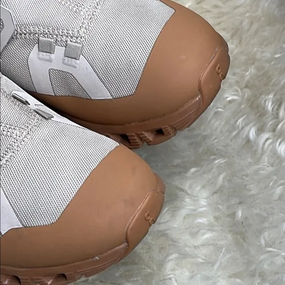 Anthropologie Cream and Brown Athletic Sneakers