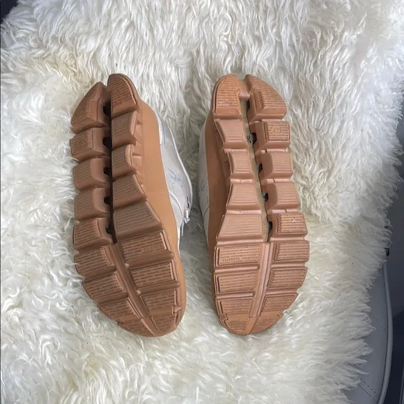 Anthropologie Cream and Brown Athletic Sneakers