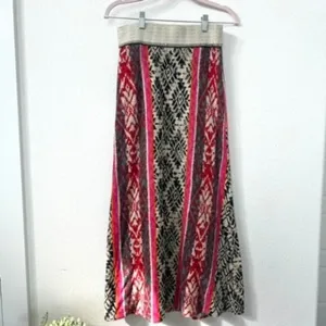 Anthropologie Vanessa Virginia Maxi Skirt Multicolor Bohemian Print S Boho-Chic