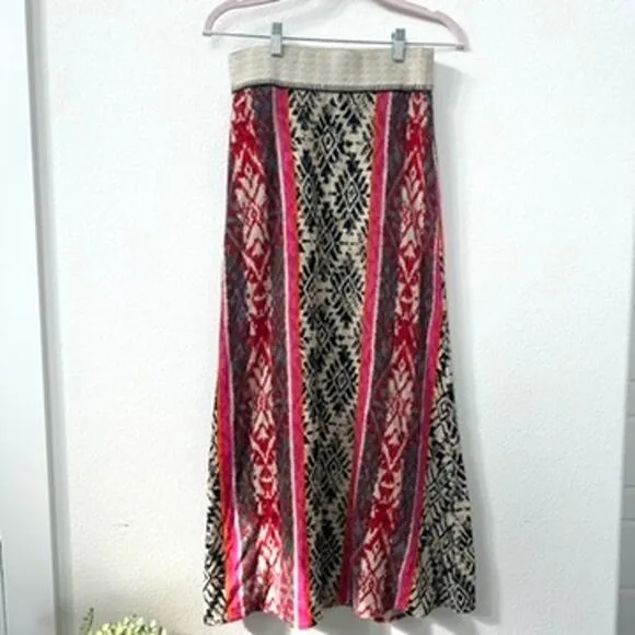 Anthropologie Vanessa Virginia Maxi Skirt Multicolor Bohemian Print S Boho-Chic
