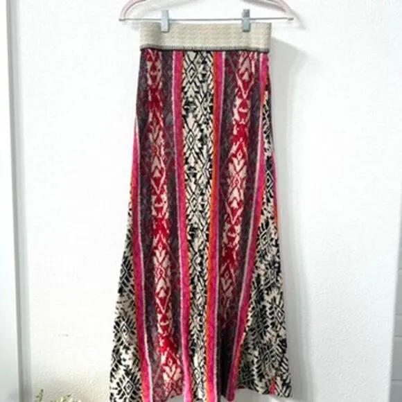 Anthropologie Vanessa Virginia Maxi Skirt Multicolor Bohemian Print S Boho-Chic