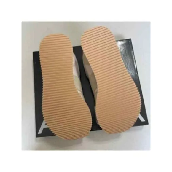 AQUA Womens Beige Treaded Train Round Toe Leather Athletic Training Shoes 10 M