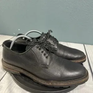 AQUATALIA Leon Size 10 Black Leather Derby Shoes Italian Loafer Grunge Grandad