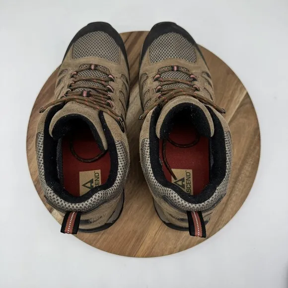 Ascend Lisco Men's‎ Mid Waterproof Hiking Shoes Boots Tan Size 12M  2579832 EUC