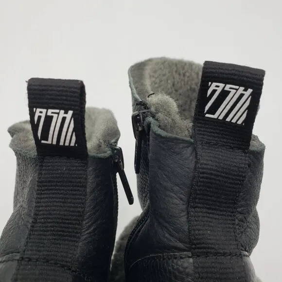 ASH Laika Boot Sneakers 8 Womens Leather Shearing Lined Black