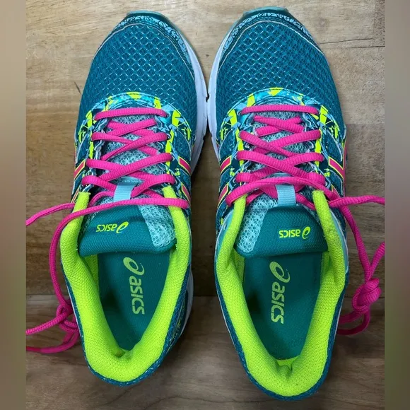 Asics Gel Excite 4 Womens Size 8.5 Running Shoes Sneakers Turquoise Pink T6E8N