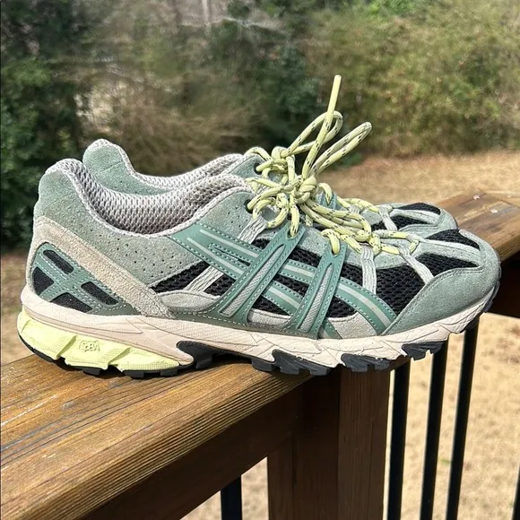 Asics Gel Sonoma suede mesh sneaker hiking shoe green black