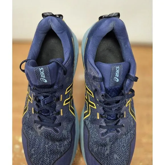 ASICS GEL-TRABUCO 11 Shoes Men's 10 Trail Running‎ Training Blue Yellow Sneakers
