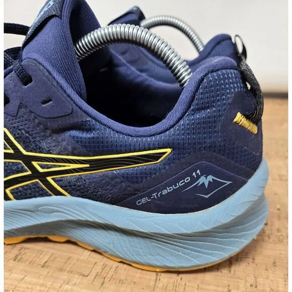 ASICS GEL-TRABUCO 11 Shoes Men's 10 Trail Running‎ Training Blue Yellow Sneakers