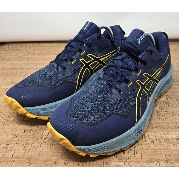 ASICS GEL-TRABUCO 11 Shoes Men's 10 Trail Running‎ Training Blue Yellow Sneakers