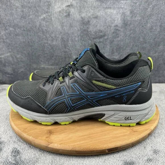 Asics Gel Venture 8 Shoes Mens Size 11 Black Gray Running Training Sneakers