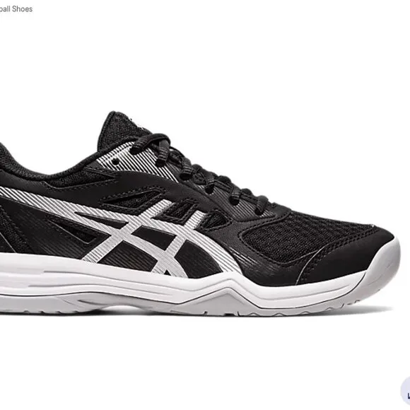Asics UPCOURT 5 Black and Silver All White Volleyball Sneakers Size 8.5