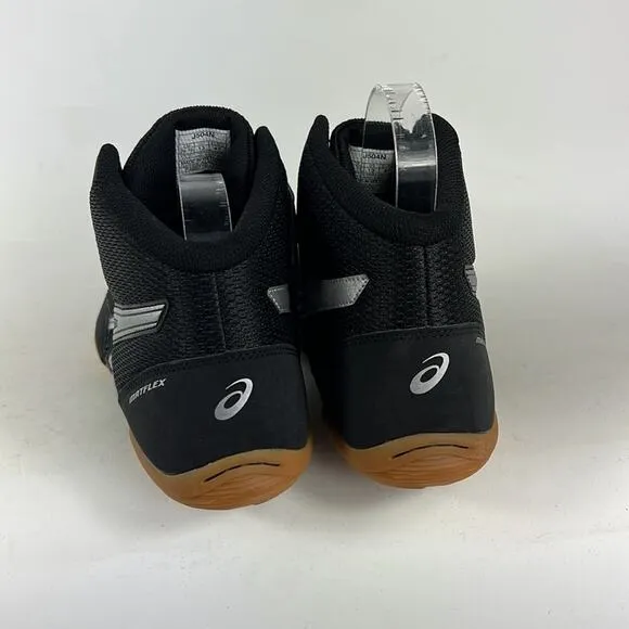Asics matflex athletic wrestling shoes sneakers mens 13 black silver tan new