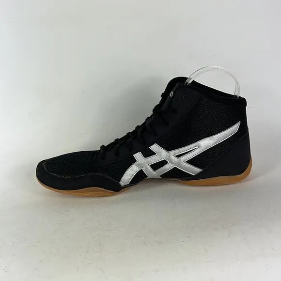 Asics matflex athletic wrestling shoes sneakers mens 13 black silver tan new
