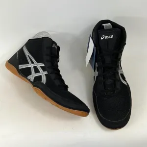 Asics matflex athletic wrestling shoes sneakers mens 13 black silver tan new