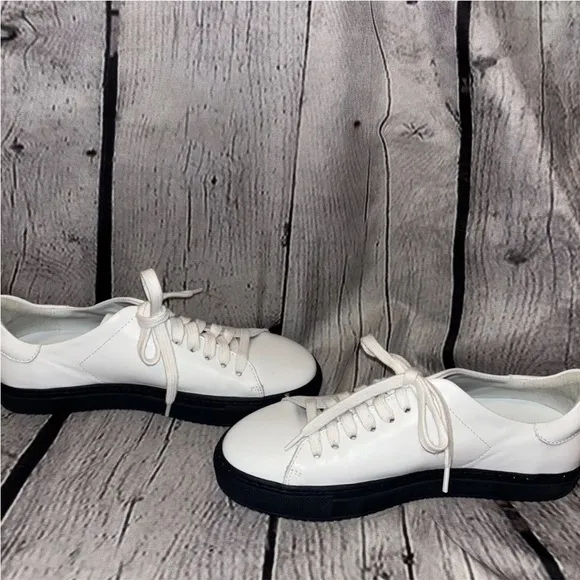 Axel Arigato Mens Size 7.5 White Leather Lace Up Low Top Casual Training Shoes